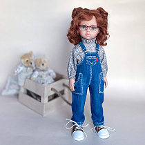 Джинсовый комбинезон на куклу Paola Reina и кукол 32-35 см
